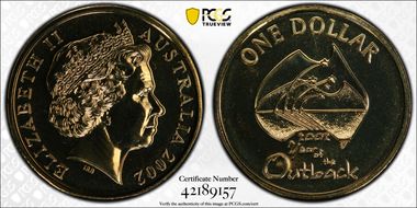 2002 $1 Year of the Outback MS68