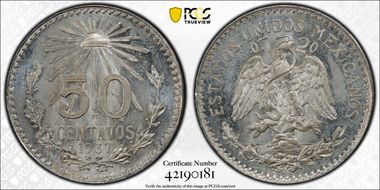 1937-M 50C KM-447  Ag MS65