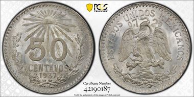 1937-M 50C KM-447  Ag MS66