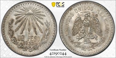 1932-M Peso KM-455 MS62