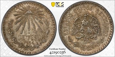 1934-M Peso KM-455  Ag MS62