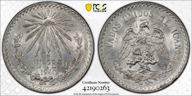 1940-M Peso KM-455  Ag MS62