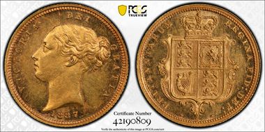 1887-S 1/2 Sov S-3862E Young Head MS62