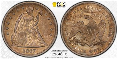 1867 $1 XF45