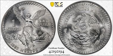 1983-Mo Onza Libertad Ag DDO MS67