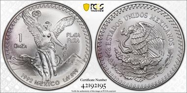 1992-Mo Onza Libertad Ag MS67