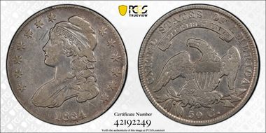 1834 50C O-111, Sm Date Sm Let N1