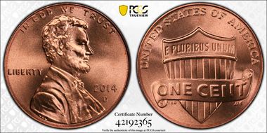 2014-D 1C Shield MS68RD