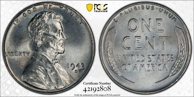1943-D 1C MS66