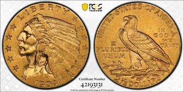 1909 $2.50 AU55