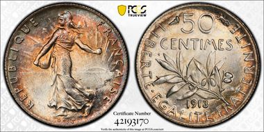 1913 50C Gad-420 F-190 MS66