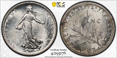 1907 1 Fr Gad-467 F-217 MS65