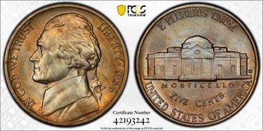 1938-D 5C Jefferson MS64