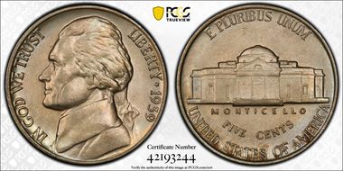 1939 5C Reverse of 1940 MS62