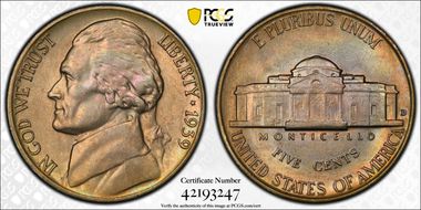 1939-D 5C Reverse of 1938 MS64
