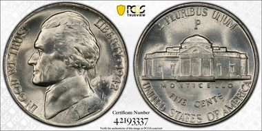 1942-P 5C Silver MS66