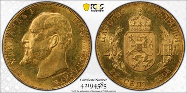 1912 20 Leva KM-33  Au MS62