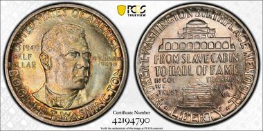 1946 50C Booker T. Washington MS67+