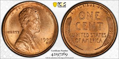 1909-S 1C Lincoln MS65RD
