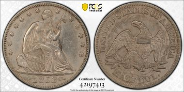 1853 50C Arrows & Rays N1