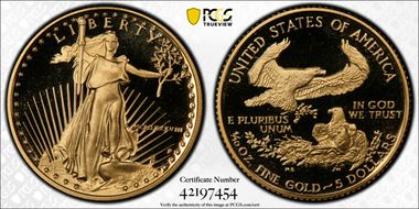 1988-P $5 Gold Eagle PR68DCAM