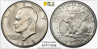 1973-S $1 Silver MS67