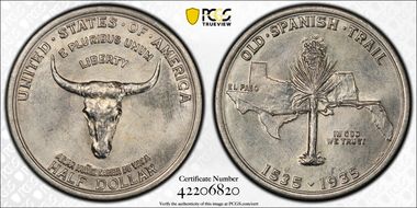 1935 50C Spanish Trail MS65