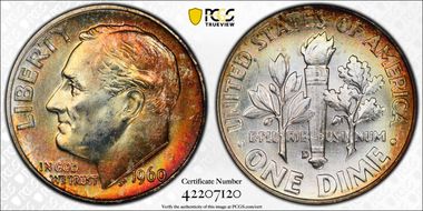 1960-D 10C MS66+ FB