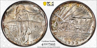 1933-D 50C Oregon MS67+