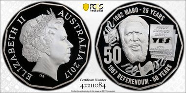 2017 50C MABO Pride & Passion Yes for Aboriginals Ag PR70DCAM