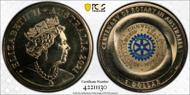 2021 $1 Centenary of Rotary MS68