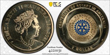 2021 $1 Centenary of Rotary MS68