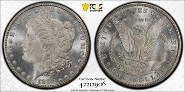 1880-CC $1 8/Low 7 MS67