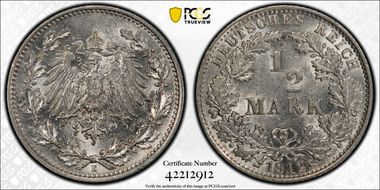 1912-E 1/2 Mk J-16 AU58