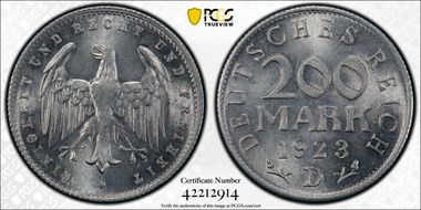 1923-D 200 Mk J-304 MS64