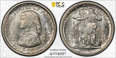 1921 50C Missouri MS65