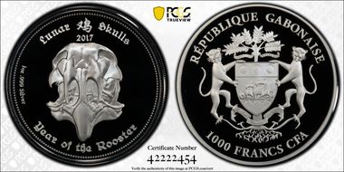 2017 1000 Fr Lunar Skull - Rooster PR70DCAM