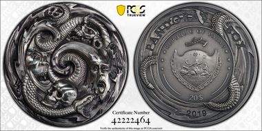 2019 $20 Pandora's Box Antique Finish MS70