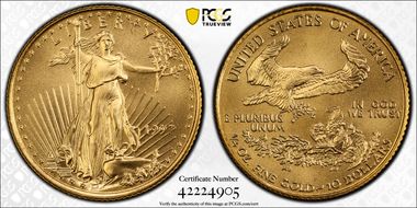 1997 $10 Gold Eagle MS70
