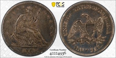 1861 50C VF35