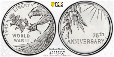 (2020) Medal End of World War II 75th Anniv. PR68DCAM