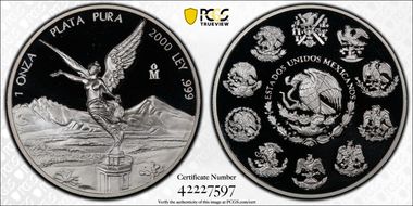 2000-Mo Onza Libertad Ag PR69DCAM