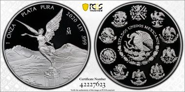 2020-Mo Onza Libertad  Ag PR69DCAM