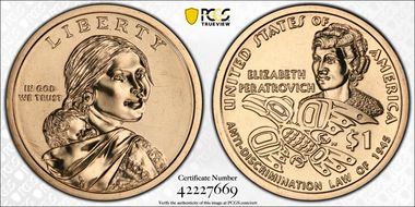 2020-D $1 Native American. Position B MS68