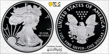2021-W  $1 Silver Eagle - Type 1 Congratulations Set PR69DCAM