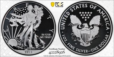 2013-W $1 Enhanced Silver Eagle West Point Mint Set SP70