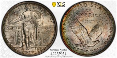 1917 25C Type 1 MS67+ FH