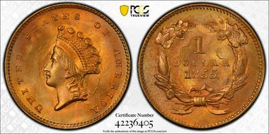 1855 G$1 MS66+