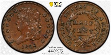 1828 1/2C 13 Stars AU53BN