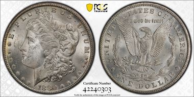 1880-CC $1 VAM 8 8/7, Rev. of '79 MS64+